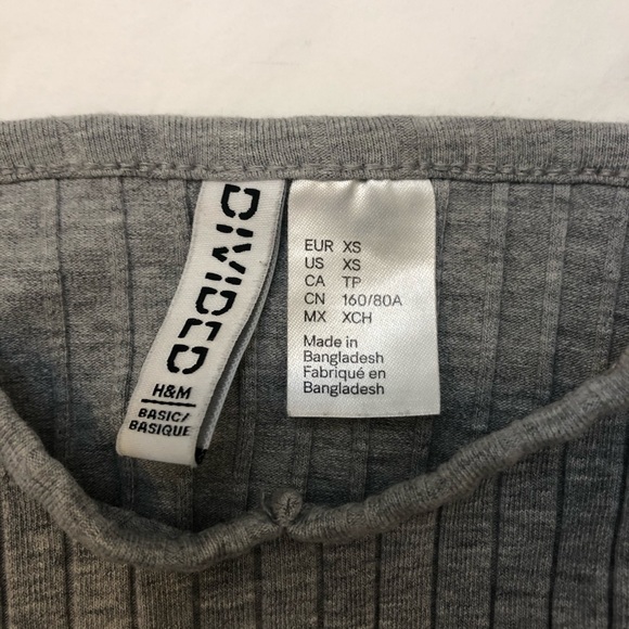h&m grey crop top - Picture 3 of 3